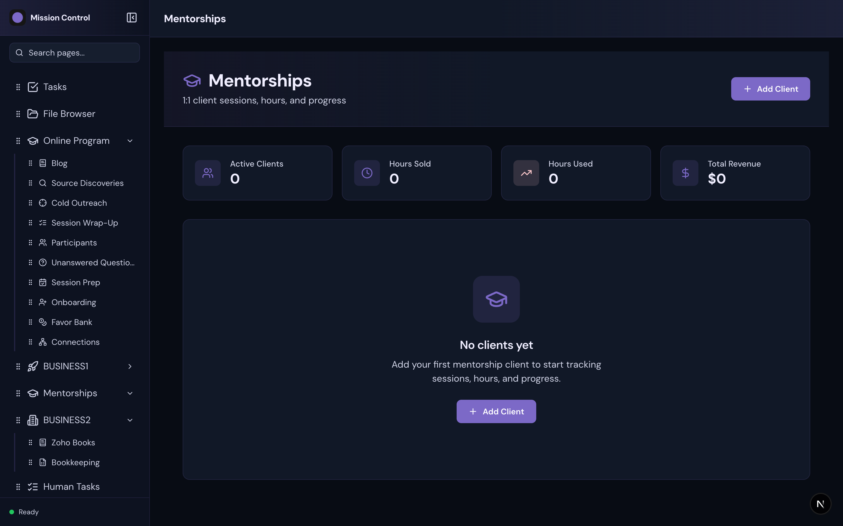 All Sorted client and mentorship management
